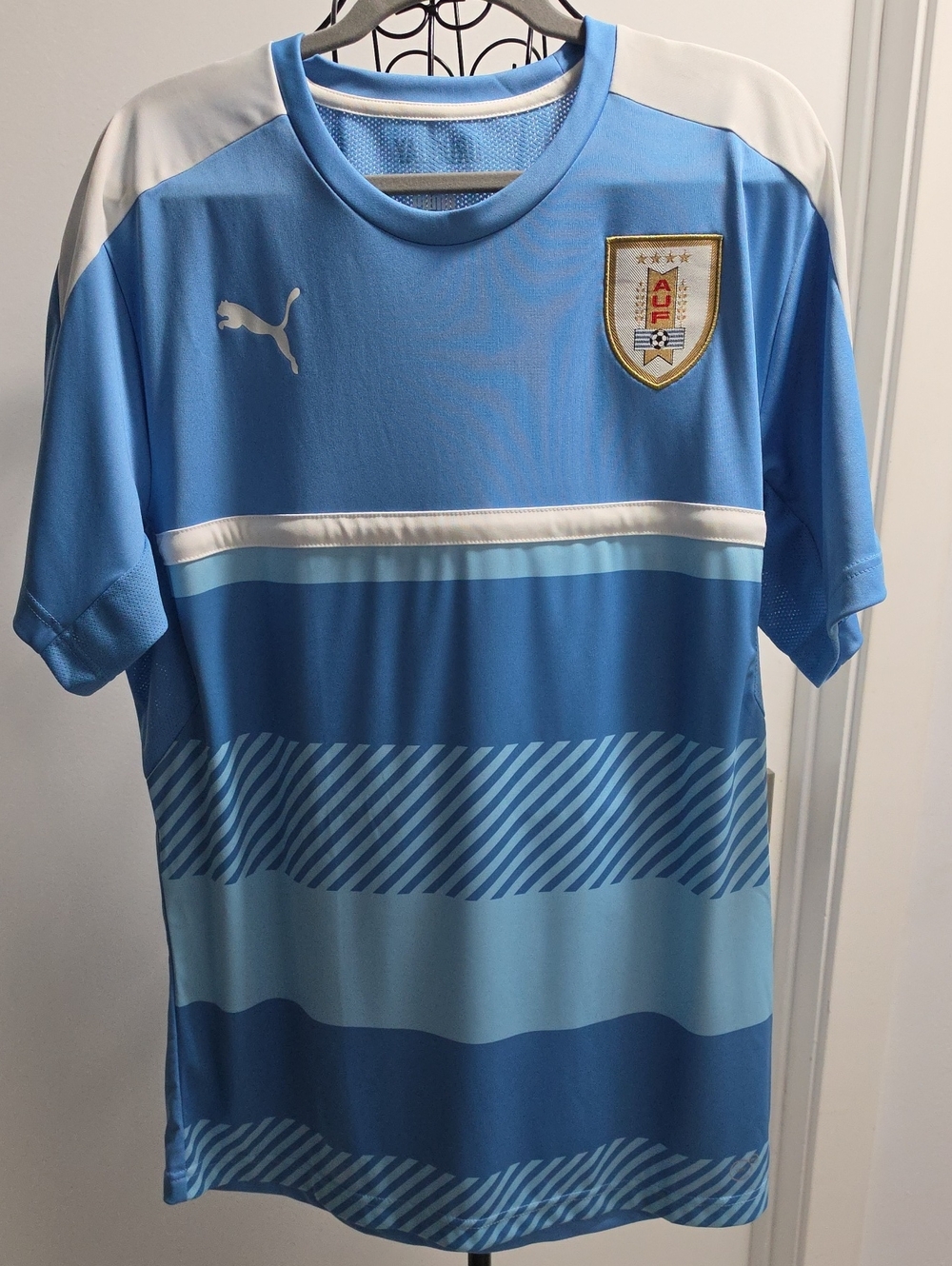 Puma Sky Blue and White Uruguay Football Jersey